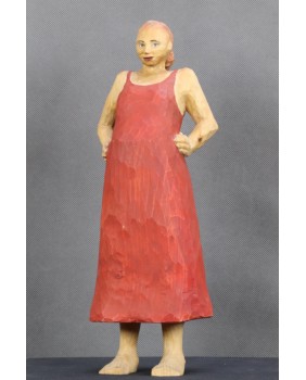 Kobieta w czerwonej sukni....