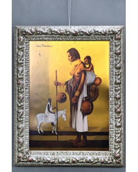 Scena afrykańska. Sitodruk....