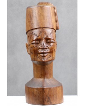 Głowa mężczyzny. Drewno....