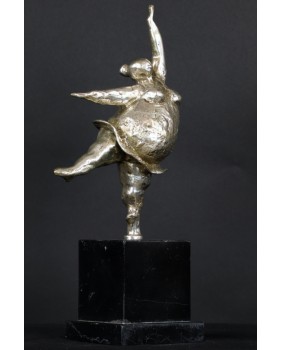 Baletnica. Brąz srebrzony....