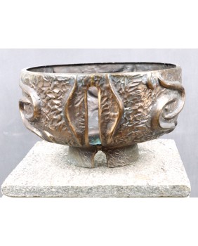 Żardiniera. Brąz. Kamień....