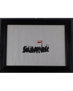 Znaczki polskie. Linoryt....