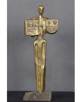 Statuetka. Mosiądz. Kamień....