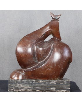 Gazela. Brąz. Drewno....