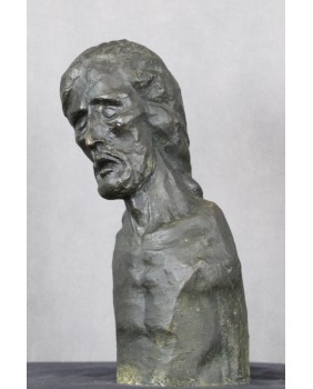 Głowa Chrystusa. Brąz....