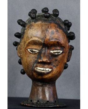Maska Ekpe. Drewno. Skóra...