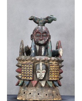 Maska Ikenga. Drewno. Igbo....